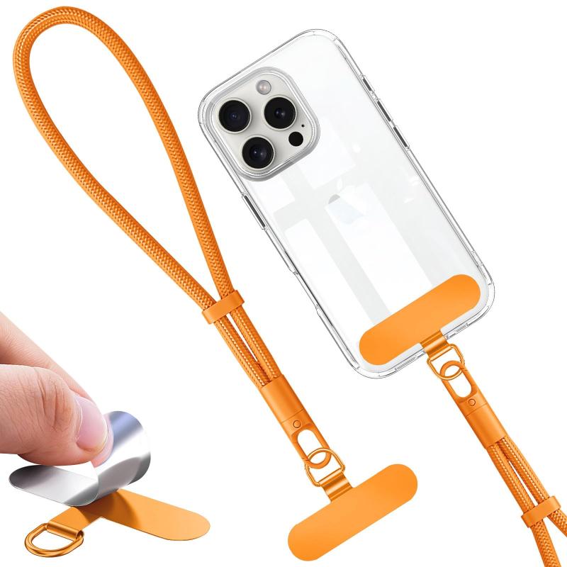 スマホストラップ ハンドストラップ 手首 携帯ストラップ 丸紐 メタル 10色 直径10mm 腕掛け 長さ 調整可能 落下防止 紛失防止 同色合金 ストラップホルダー リストストラップ 充電影響なし