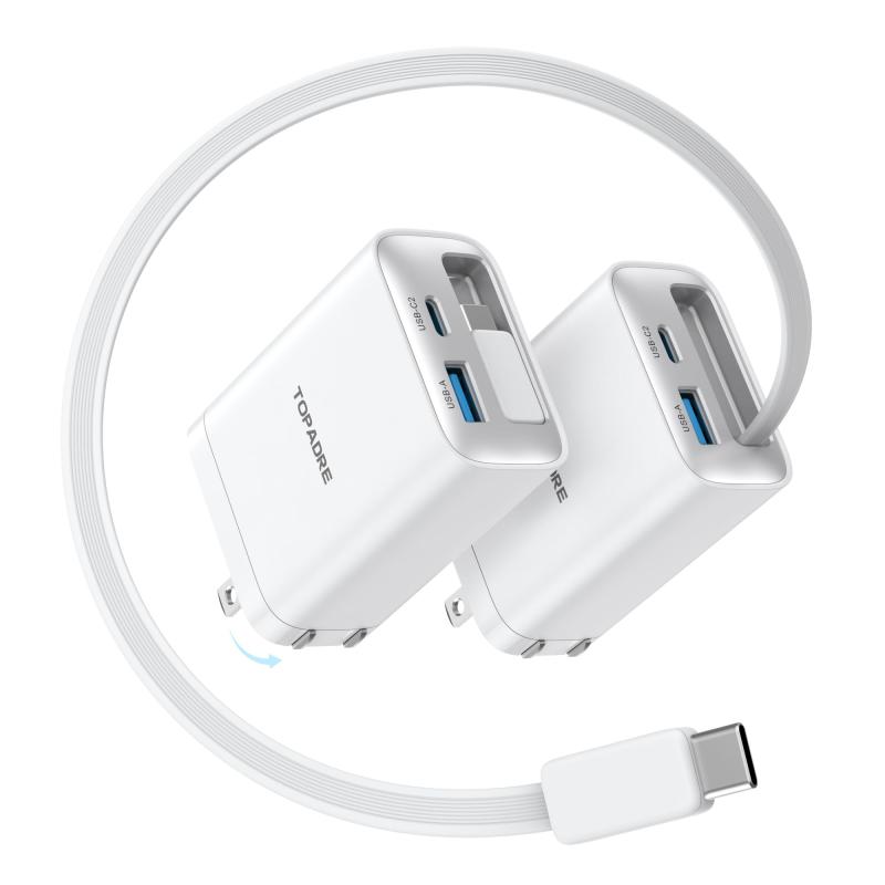 巻き取り式 65W TOPADRE 65W 急速充電器 PD タイプc充電器