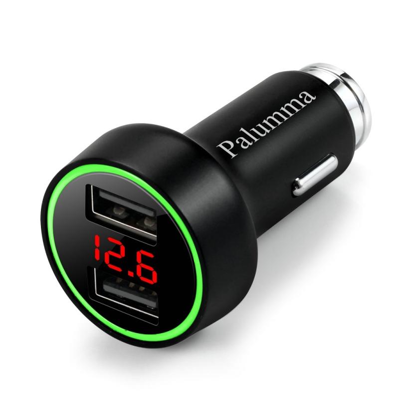 Palummaカー充電器は、5V / 4.8AのUSBポート付き、自動車の電圧をリアルタイムにモニターでき、低い電圧の場合、LEDライトが自動的に点滅してアラーム起動