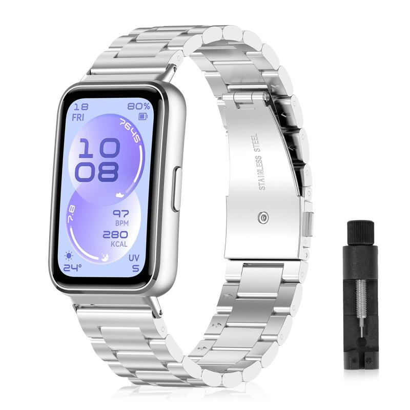  Huawei Band 11 / 11 Pro 対応 交換バンド ビジネス風 ステンレス製 サイズ調節可能 調整工具付き 替えベルト ファーウェイバンド11 交換ベルト コンパチブル huawei band 11 pro /11 バンド