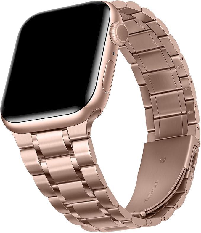  アップルウォッチ バンド ステンレス製 Watch Ultra 3/Ultra 2/Ultra/11/10/9/8/7/SE3/SE2/6/SE/5/4/3/2/1対応 watchメタルバンド 長さ調整器具付き（シルバー）