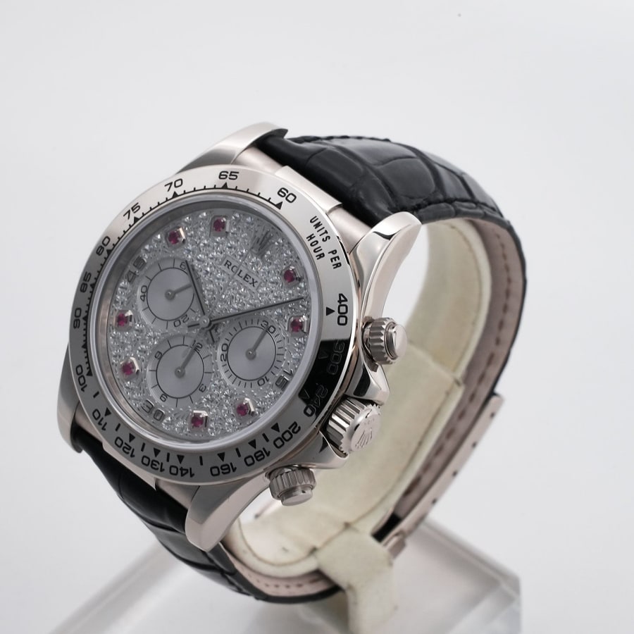 ロレックス デイトナ エルプリメロ Ref.16519 18KWG パヴェダイヤx8Pルビー文字盤 【中古】【腕時計】【送料無料】