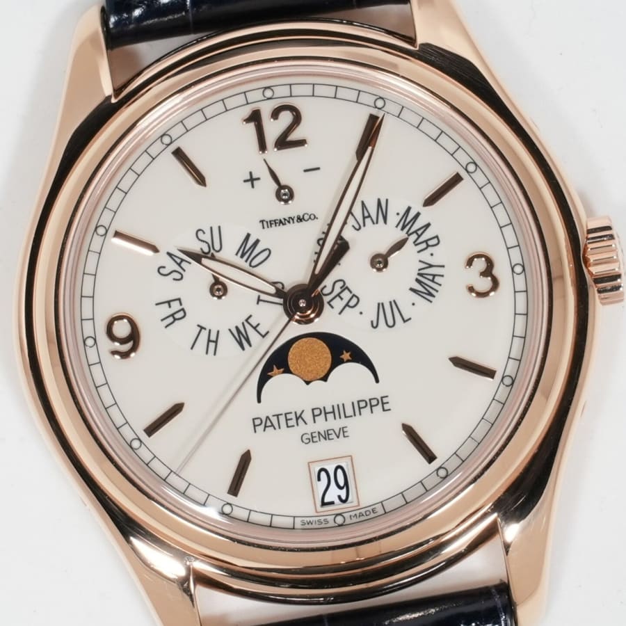 パテックフィリップ アニュアルカレンダー ムーン フェイズ Tiffany&Co. Ref.5146R-001 18KRG アイボリー文字盤 【中古】【腕時計】【送料無料】