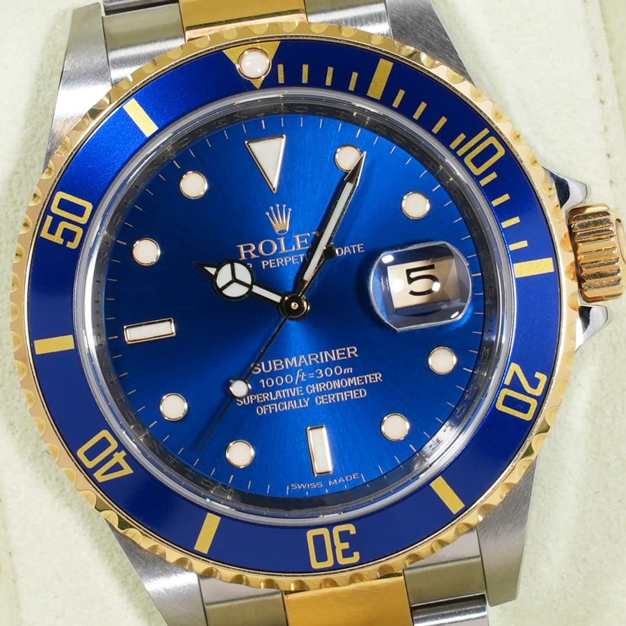 ロレックス サブマリーナー デイト Ref.16613 SS/YG ブルー文字盤 【中古】【腕時計】【送料無料】