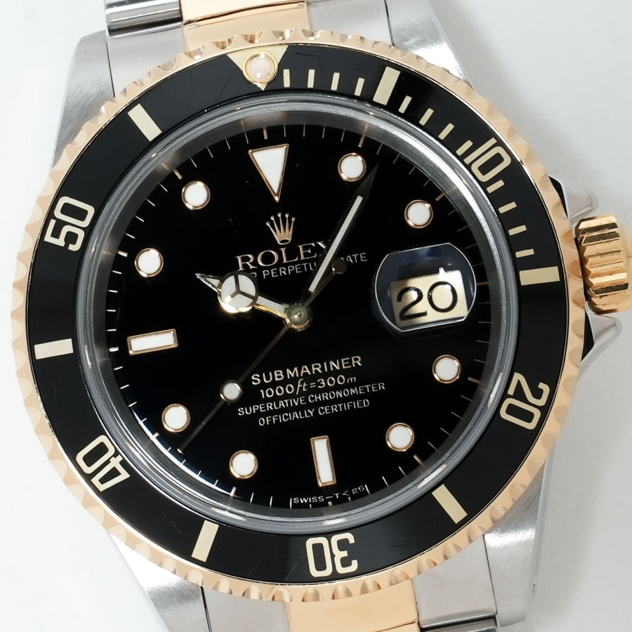 ロレックス サブマリーナー デイト Ref.16613LN SS/YG ブラック文字盤 セミヴィンテージ 【美中古】【腕時計】【送料無料】