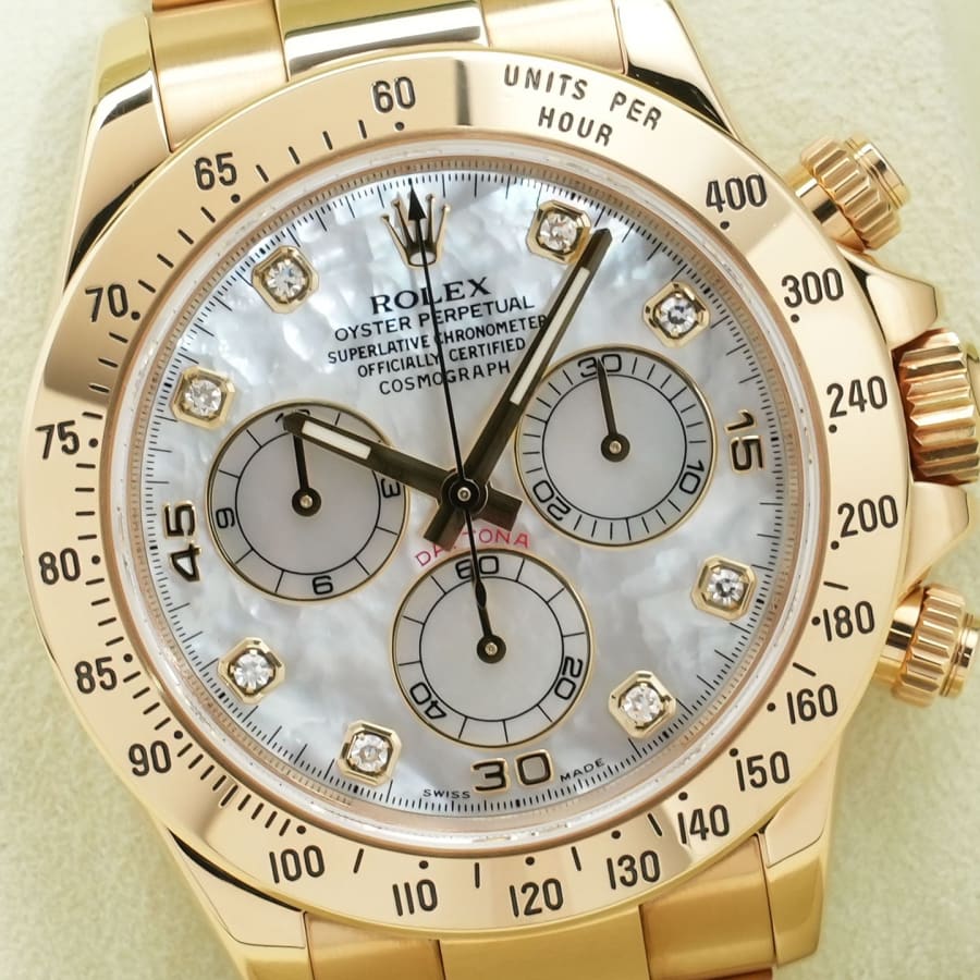 ロレックス デイトナ Ref.116528 18KYG ホワイトシェルx8Pダイヤ文字盤 【中古】【腕時計】【送料無料】