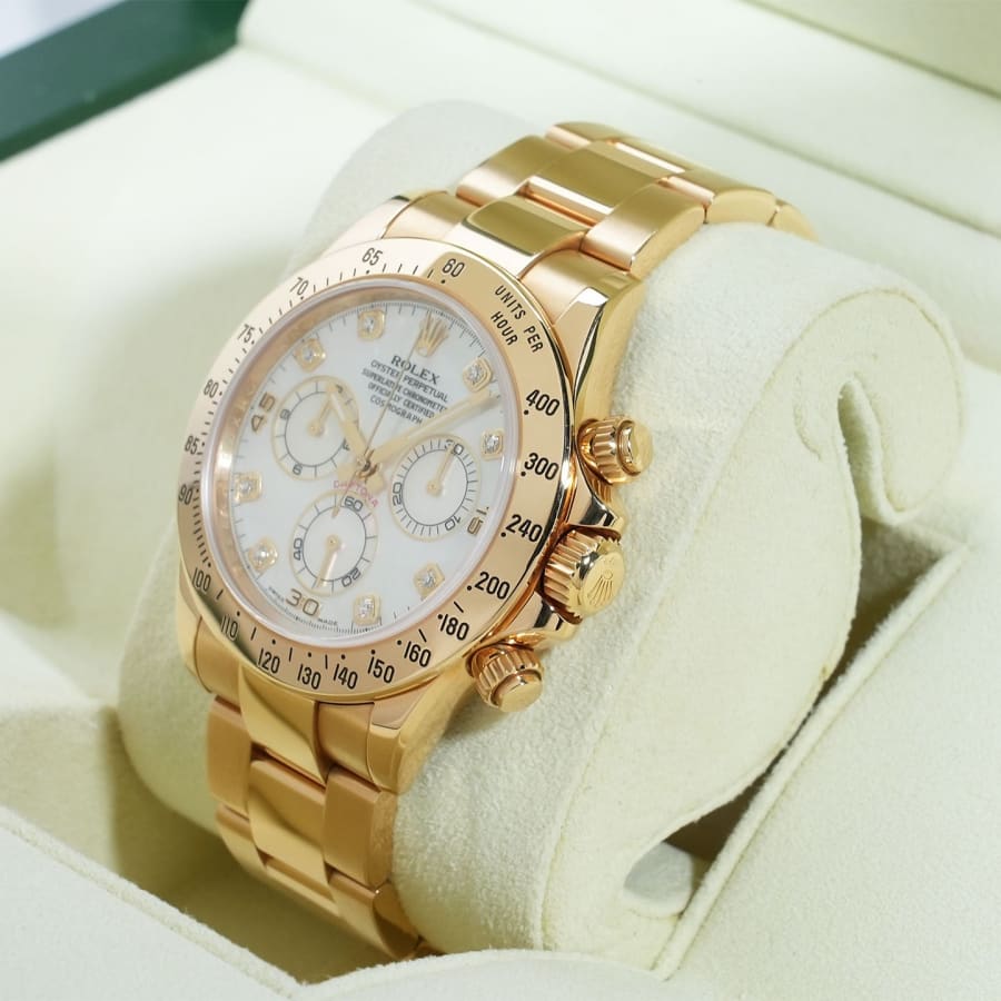 ロレックス デイトナ Ref.116528 18KYG ホワイトシェルx8Pダイヤ文字盤 【中古】【腕時計】【送料無料】