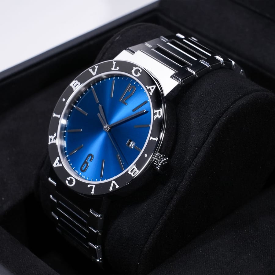 ブルガリ ブルガリブルガリ Ref.103720 SS ブルー文字盤 【中古】【腕時計】【送料無料】