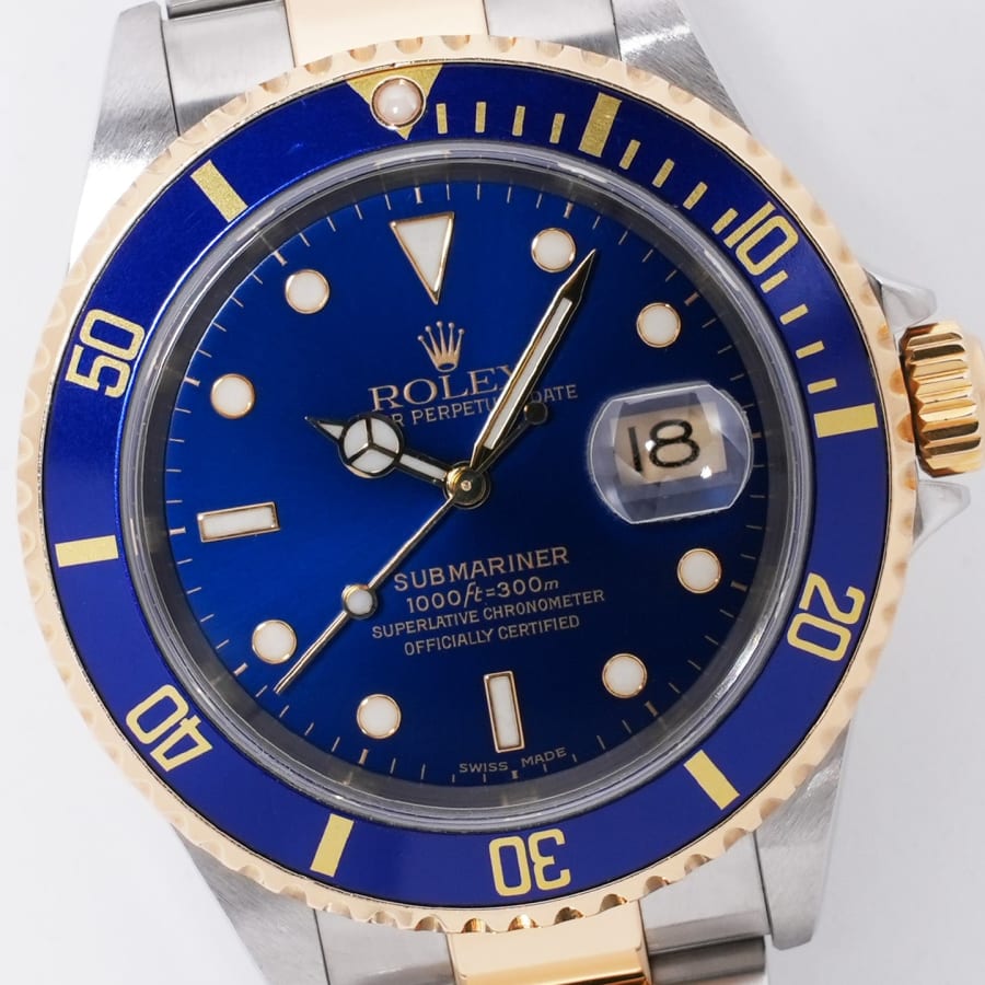 ロレックス サブマリーナー デイト Ref.16613 ステンレススチール/イエローゴールド ブルー文字盤 【中古】【腕時計】【送料無料】