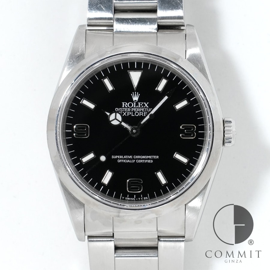 ロレックス エクスプローラーI Ref.14270 ステンレススチール ブラック文字盤 オイスターブレスレット セミヴィンテージ 【中古】【腕時計】【送料無料】