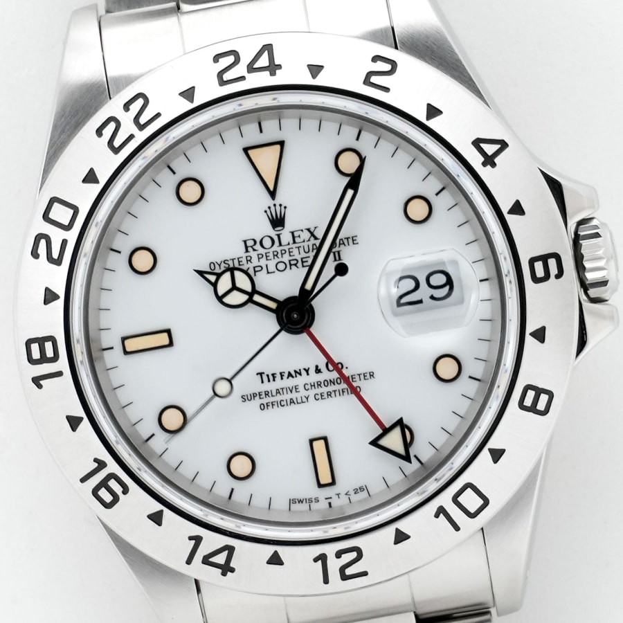ロレックス エクスプローラーII TIFFANY&CO. Ref.16570 ステンレススチール ホワイト文字盤 オイスターブレスレット セミヴィンテージ 【中古】【腕時計】【送料無料】