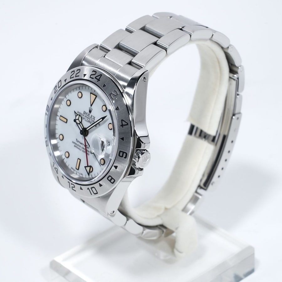ロレックス エクスプローラーII TIFFANY&CO. Ref.16570 ステンレススチール ホワイト文字盤 オイスターブレスレット セミヴィンテージ 【中古】【腕時計】【送料無料】