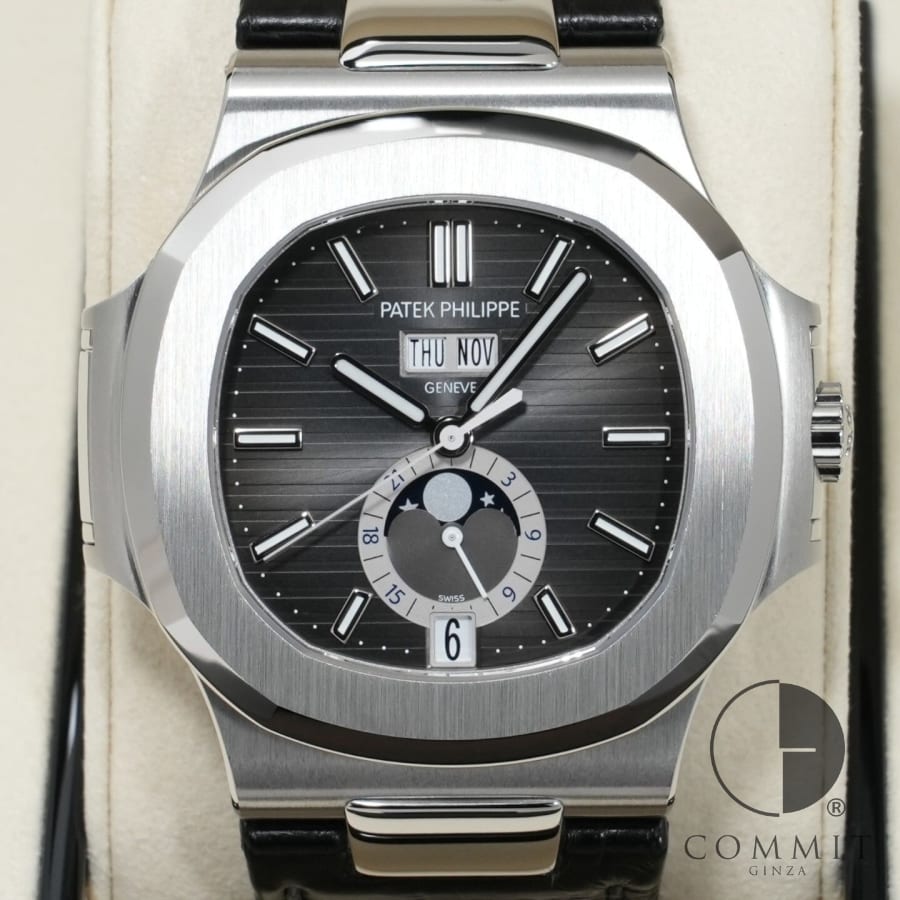 パテックフィリップ ノーチラス アニュアルカレンダー ムーンフェイズ Ref.5726A-001 ステンレススチール ブラック文字盤 【未使用】【腕時計】【送料無料】