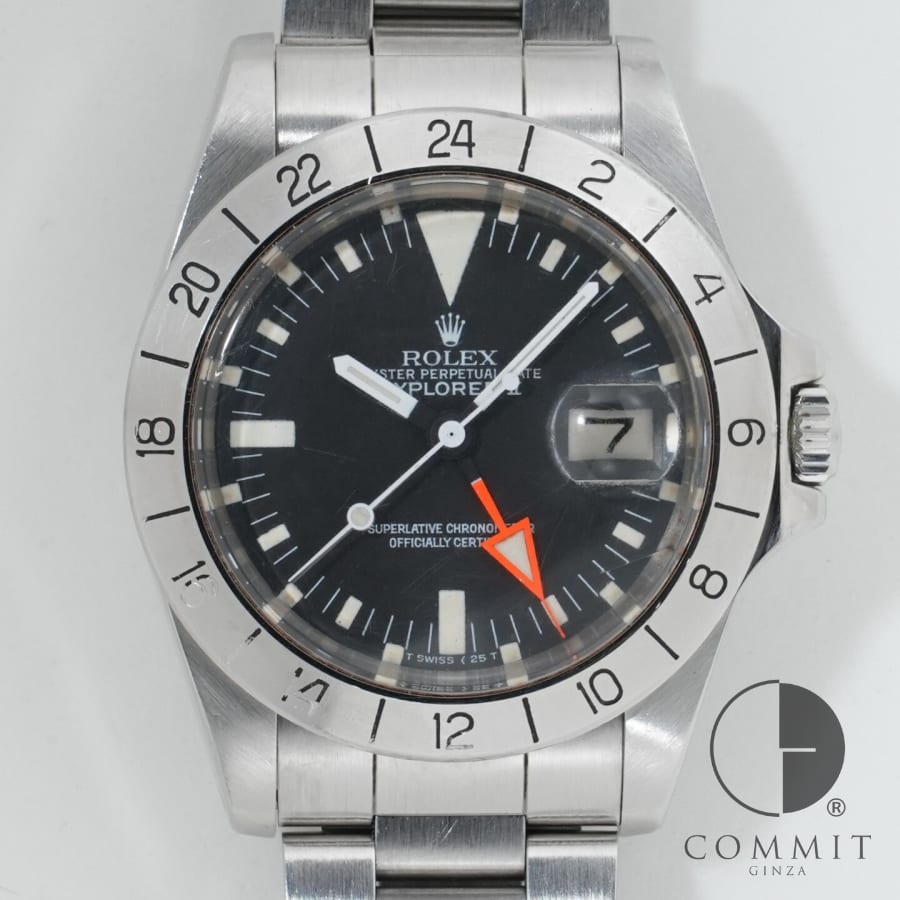 ロレックス エクスプローラーII Ref.1655 ステンレススチール ブラック文字盤 オイ...