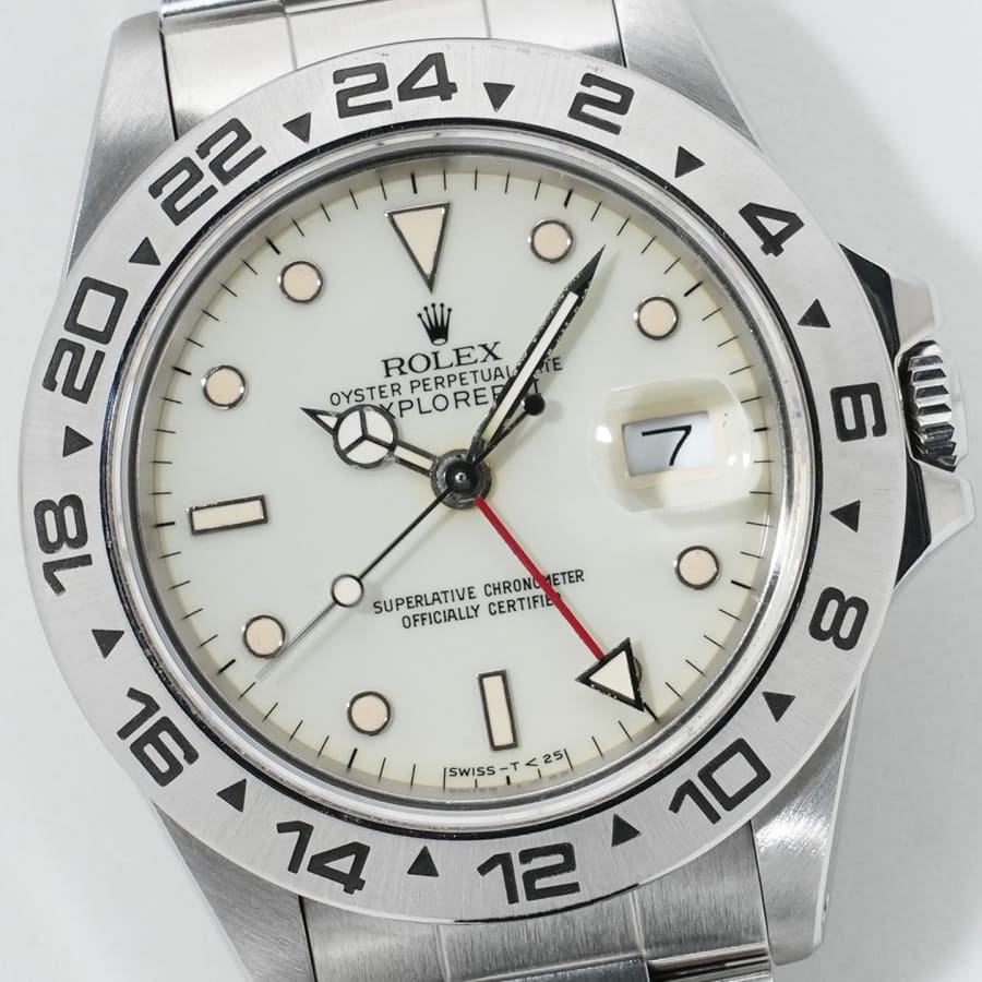 ロレックス エクスプローラーII Ref.16550 ステンレススチール アイボリー文字盤 オイスターブレスレット セミヴィンテージ 【中古】【腕時計】【送料無料】