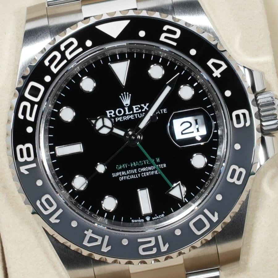 ロレックス GMTマスターII Ref.126710GRNR ステンレススチール ブラック文字盤 オイスターブレスレット 【未使用】【腕時計】【送料無料】