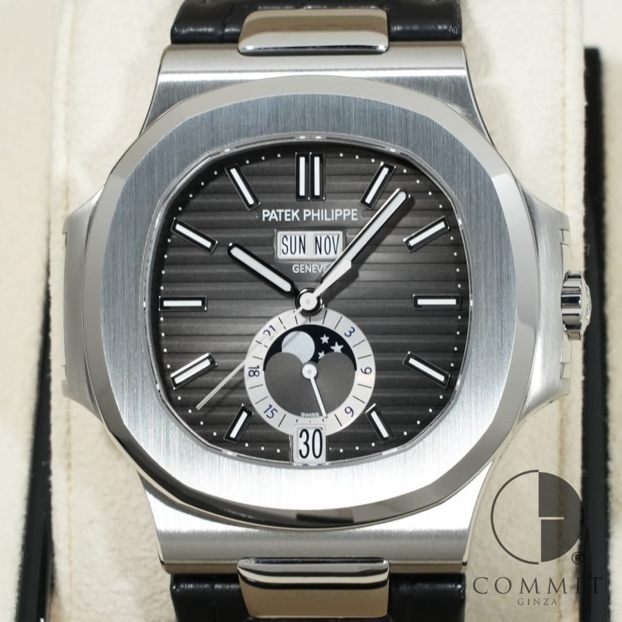 パテックフィリップ ノーチラス アニュアルカレンダー ムーンフェイズ Ref.5726A-001 ステンレススチール ブラック文字盤 【未使用】【腕時計】【送料無料】