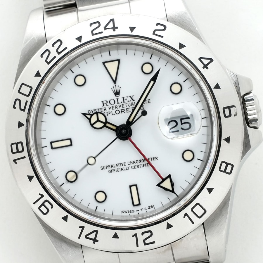ロレックス エクスプローラーII Ref.16570 ステンレススチール ホワイト文字盤 オイスターブレスレット セミヴィンテージ 【中古】【腕時計】【送料無料】