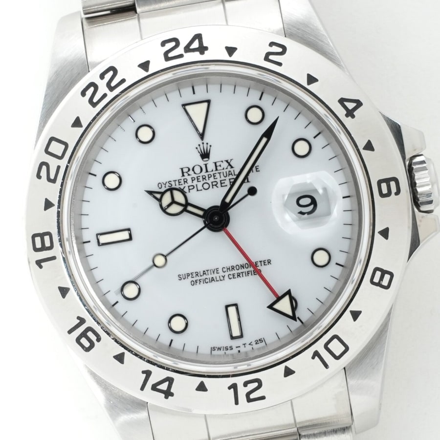ロレックス エクスプローラーII Ref.16570 ステンレススチール ホワイト文字盤 オイスターブレスレット セミヴィンテージ 【中古】【腕時計】【送料無料】