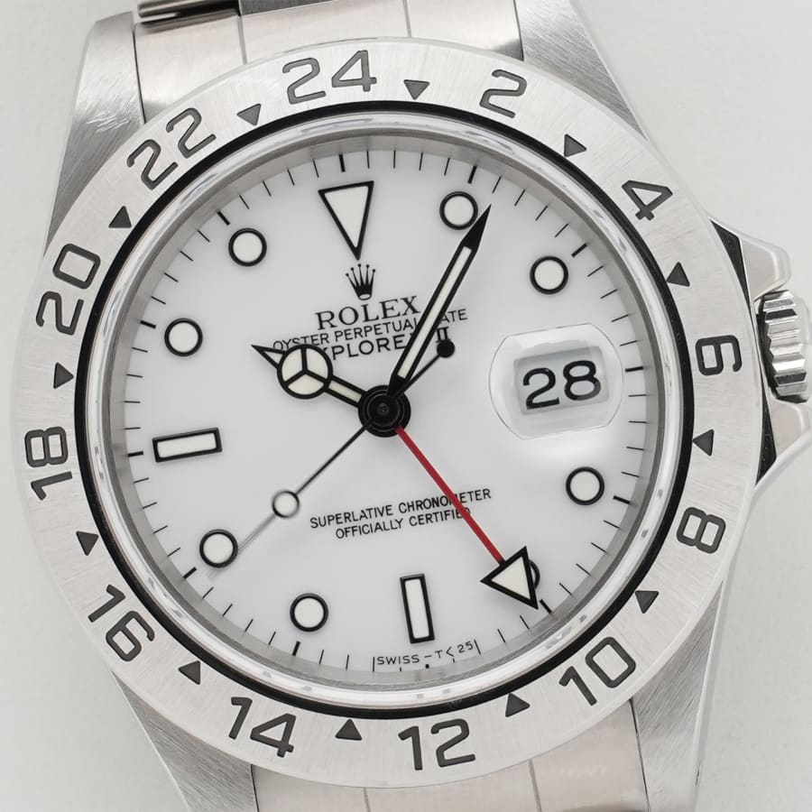 ロレックス エクスプローラーII Ref.16570 ステンレススチール ホワイト文字盤 オイスターブレスレット セミヴィンテージ 【中古】【腕時計】【送料無料】