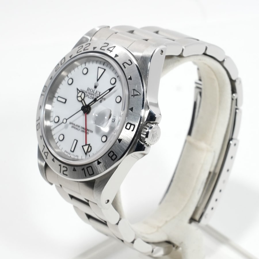 ロレックス エクスプローラーII Ref.16570 ステンレススチール ホワイト文字盤 オイスターブレスレット セミヴィンテージ 【中古】【腕時計】【送料無料】