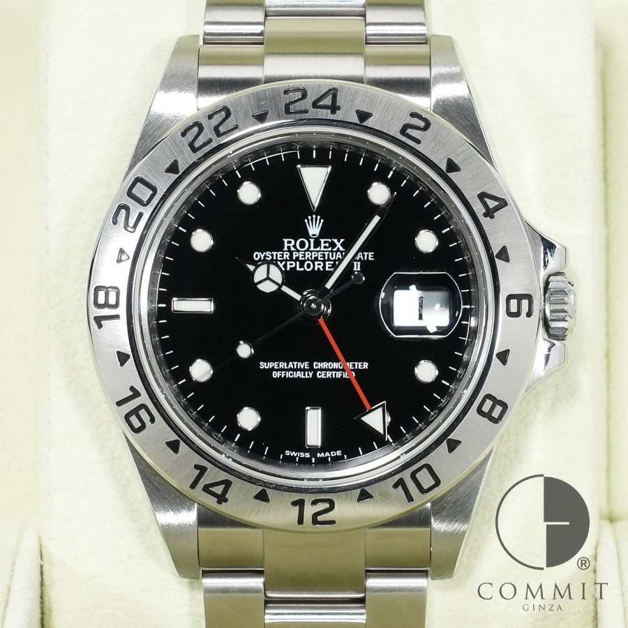 ロレックス エクスプローラーII Ref.16570 ステンレススチール ブラック文字盤 オ...