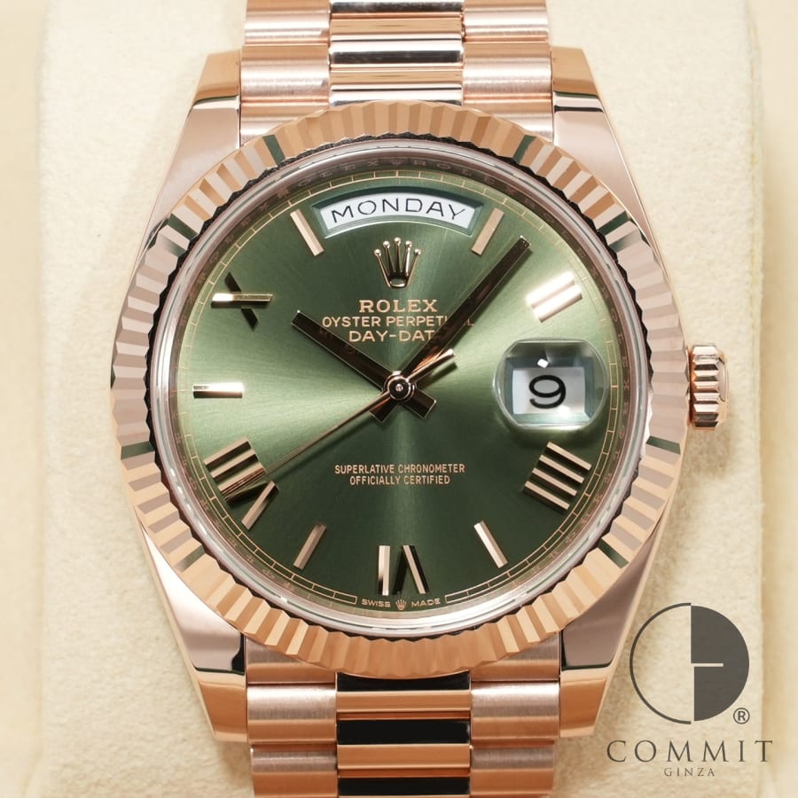 ロレックス デイデイト40 Ref.228235 エバーローズゴールド オリーブグリーン文字盤 【美 ...