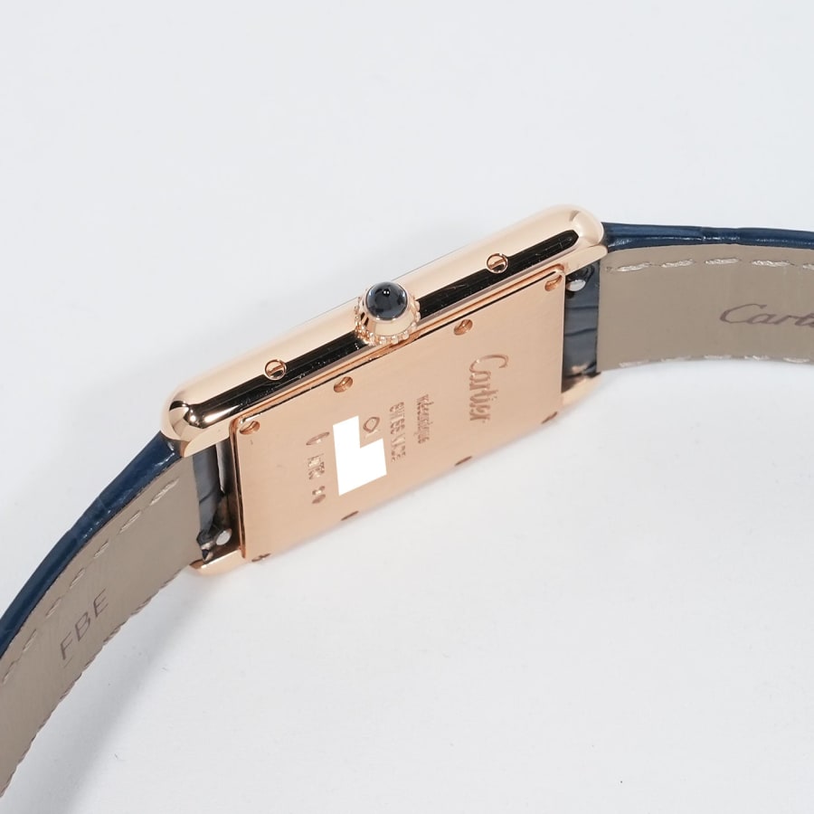 カルティエ タンク ルイ カルティエ LM Ref.WGTA0058 ローズゴールド グレー×ブルー文字盤 【中古】【腕時計】【送料無料】