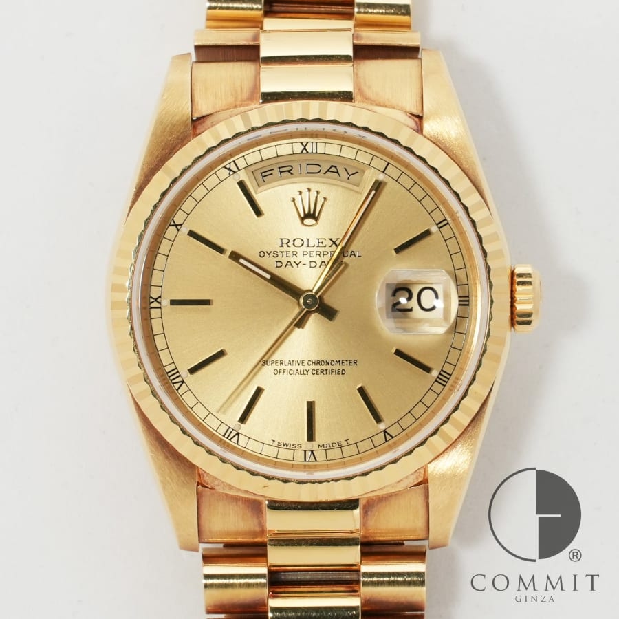 ロレックス デイデイト36 Ref.18238 イエローゴールド シャンパンゴールド文字盤 セミヴィ ...