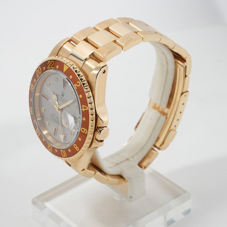 ロレックス GMTマスターII Ref.16718RG イエローゴールド シルバー文字盤 【中古】【腕時計】【送料無料】