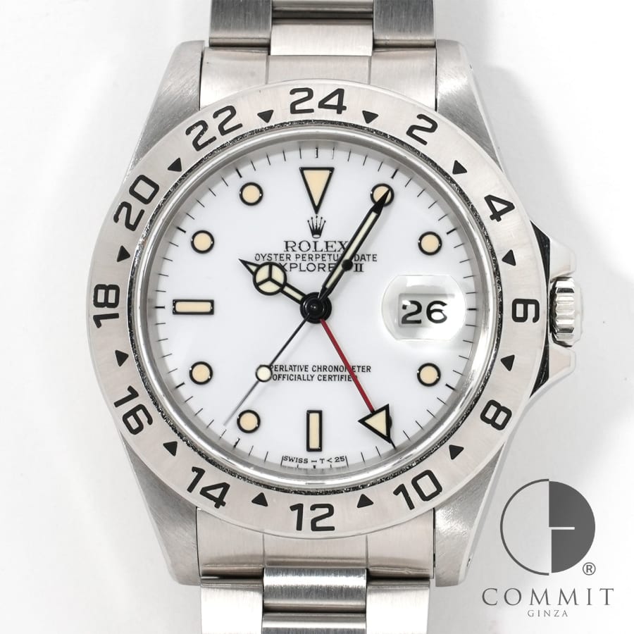 ロレックス エクスプローラーII Ref.16570 ステンレススチール ホワイト文字盤 オ...
