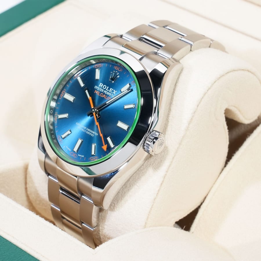 ロレックス ミルガウス Ref.116400GV ステンレススチール Zブルー文字盤 【美品】【腕時計】【送料無料】