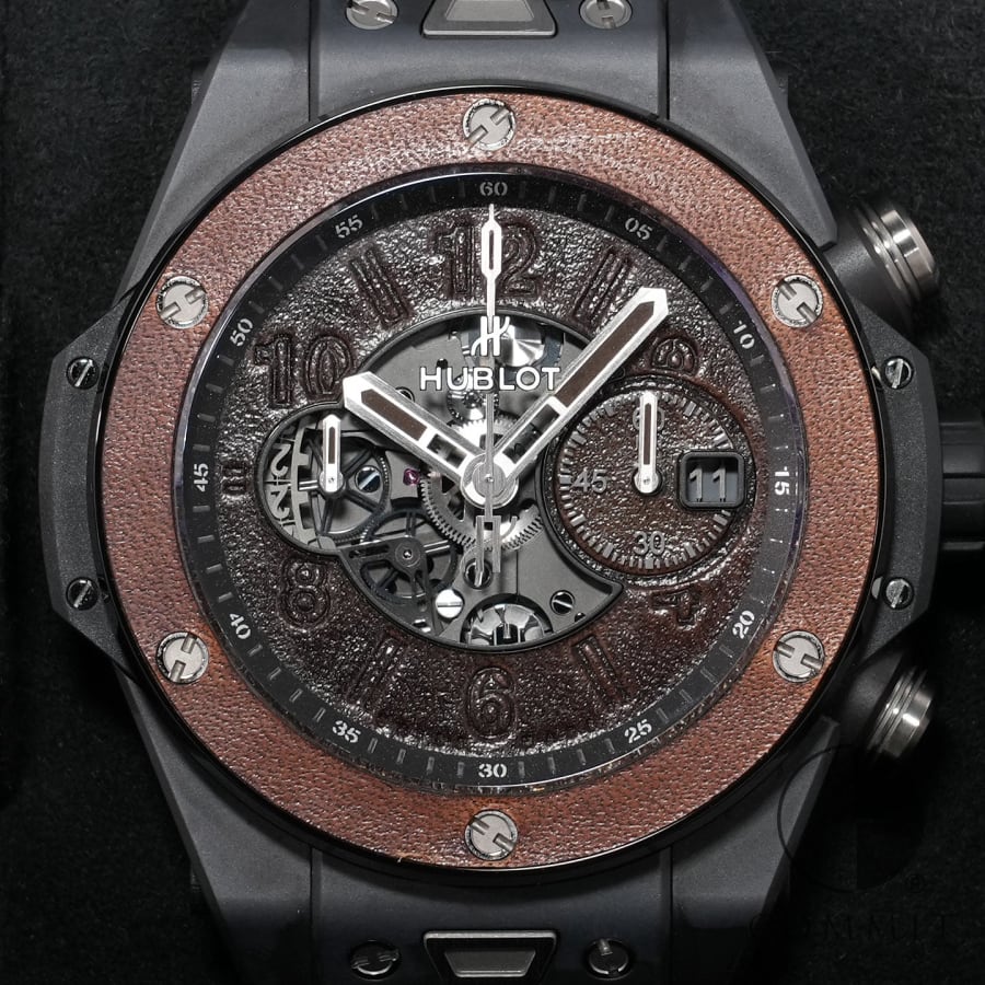 ウブロ ビッグバン ウニコ ベルルッティ コールドブラウン Ref.411.CI.0500.VR.BER20 ブラックセラミック ブラウン文字盤 【美品】【腕時計】【送料無料】