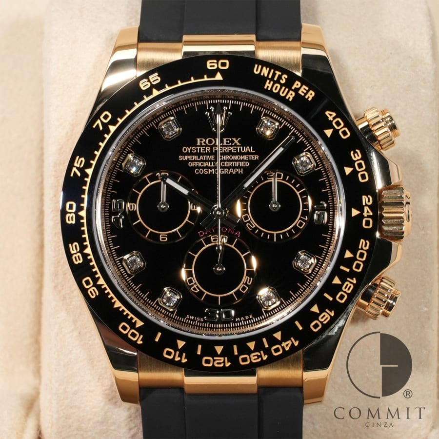 ロレックス デイトナ Ref.116518LN イエローゴールド ブラックx8Pダイヤ文字盤 【美中 ...