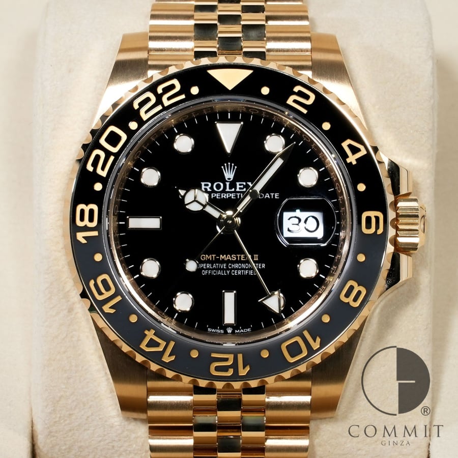 ロレックス GMTマスターII Ref.126718GRNR イエローゴールド ブラック文字盤 ジュビリーブレスレット 【未使用】【腕時計】【送料無料】