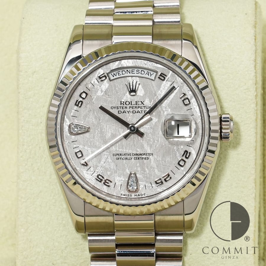 Day-Date - ロレックス デイデイト Ref.118239 2BR ホワイトゴールド メテオライト文字盤 【中古】【腕時計】【送料無料】