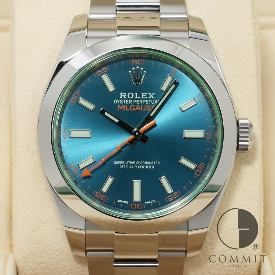 ロレックス ミルガウス Ref.116400GV ステンレススチール Zブルー文字盤 【未使用】【腕 ...
