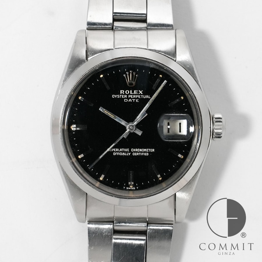 ロレックス オイスターパーペチュアル デイト Ref.1500 ステンレススチール ブラック文字盤 ヴィンテージ 【中古】【腕時計】【送料無料】