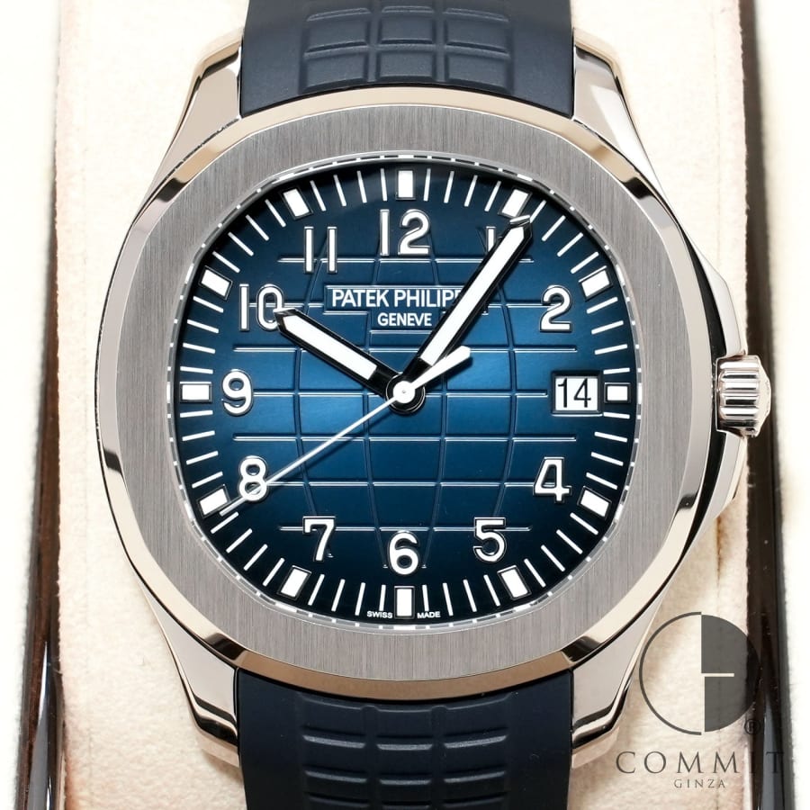 World Time - パテックフィリップ アクアノート Ref.5168G-001 ホワイトゴールド ミッドナイトブルー文字盤 【美中古】【腕時計】【送料無料】