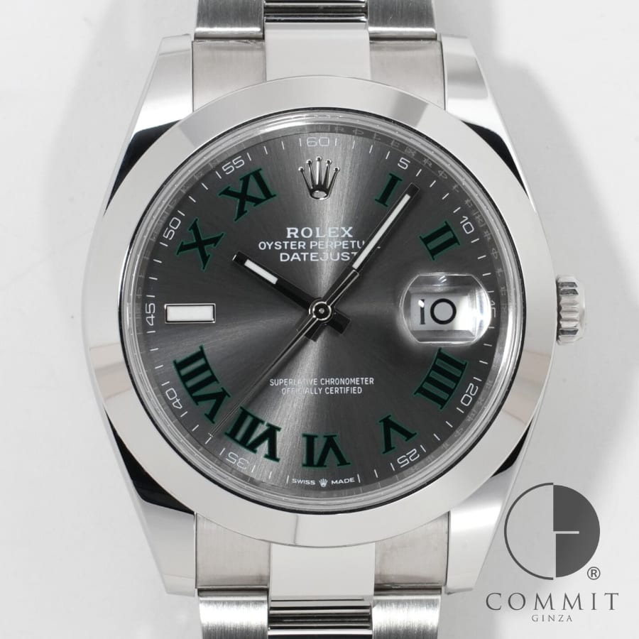 ロレックス デイトジャスト41 Ref.126300 ステンレススチール スレートローマン文字盤 オイスターブレスレット 【美品】【腕時計】【送料無料】