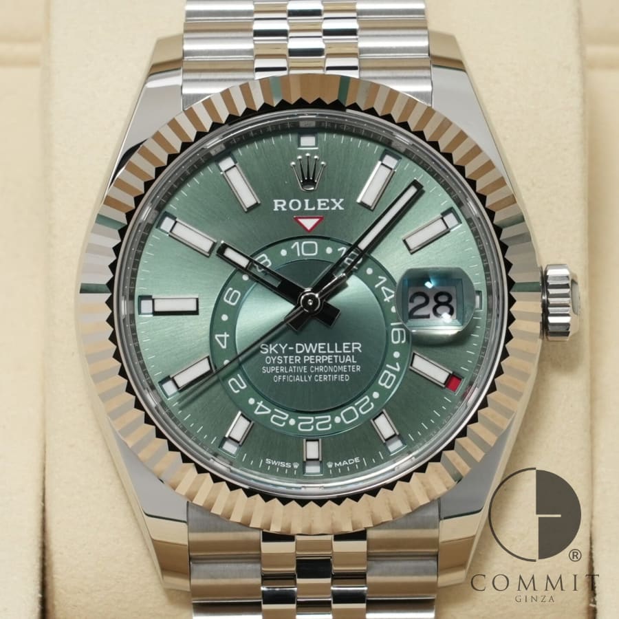 ロレックス スカイドゥエラー Ref.336934 ステンレススチール/ホワイトゴールド ミントグリーン文字盤 ジュビリーブレスレット 【未使用】【腕時計】【送料無料】