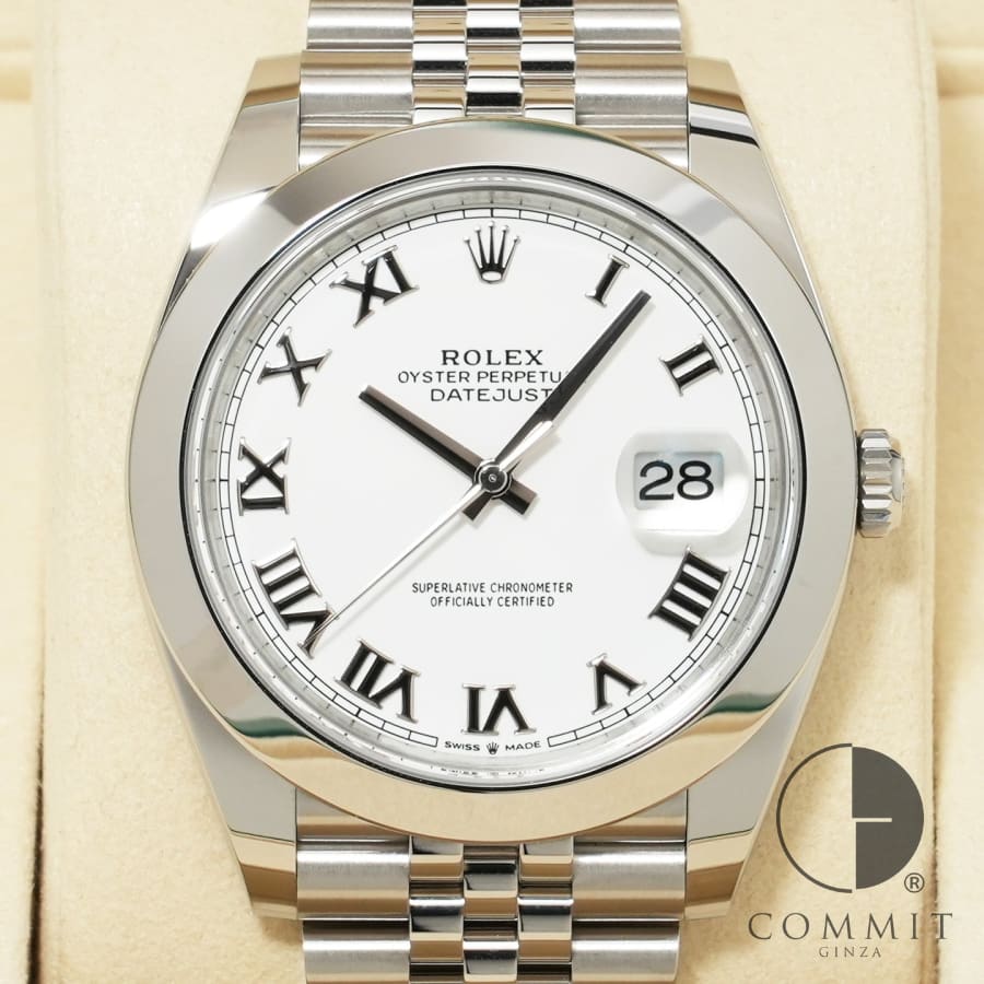 Rakuten - ロレックス デイトジャスト41 Ref.126300 ステンレススチール ホワイトローマン文字盤 ジュビリーブレスレット 【未使用】【腕時計】【送料無料】