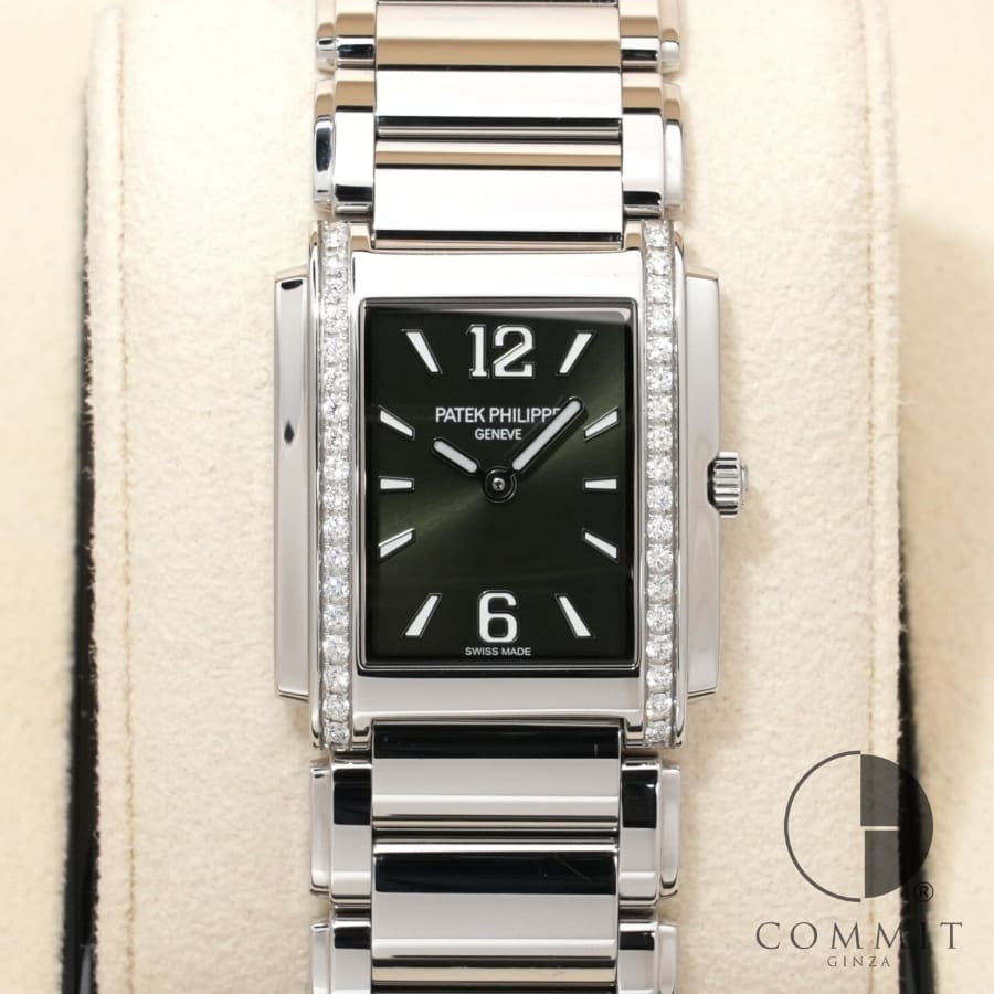 パテックフィリップ Twenty-4 Ref.4910/1200A-011 ステンレススチール オリーブグリーン文字盤 【中古】【腕時計】【送料無料】