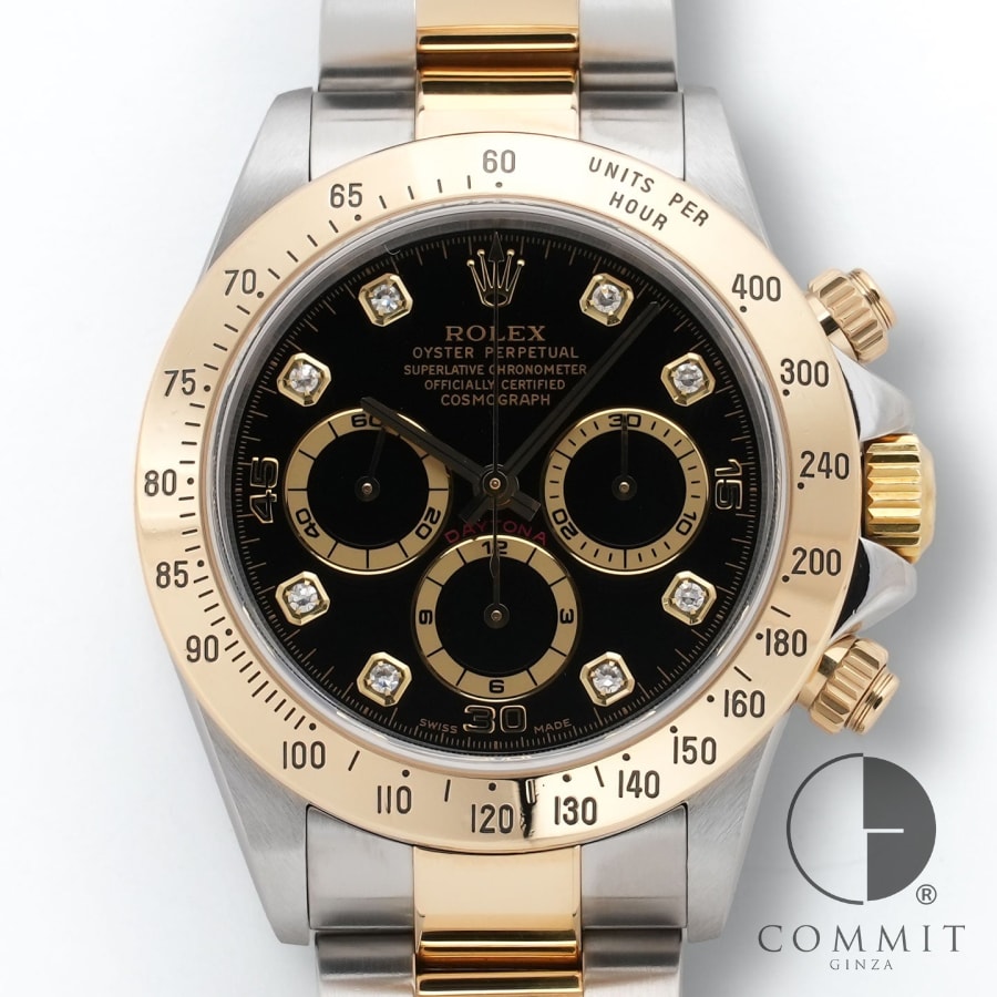 ロレックス デイトナ エルプリメロ Ref.16523G ステンレススチール/イエローゴールド ブラック文字盤 【中古】【腕時計】【送料無料】
