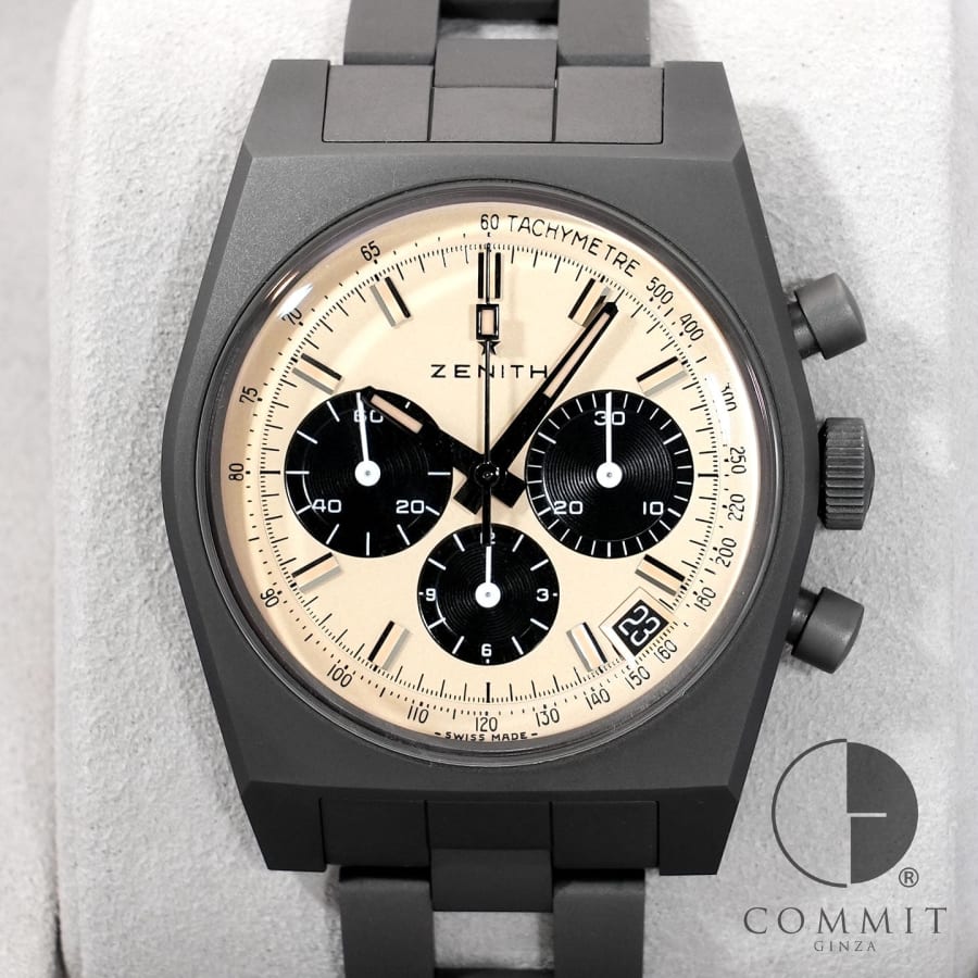 ゼニス クロノマスター リバイバル 次元大介エディション Ref.97.L384.400/04.M384 チタン ベージュ文字盤 【中古】【腕時計】【送料無料】