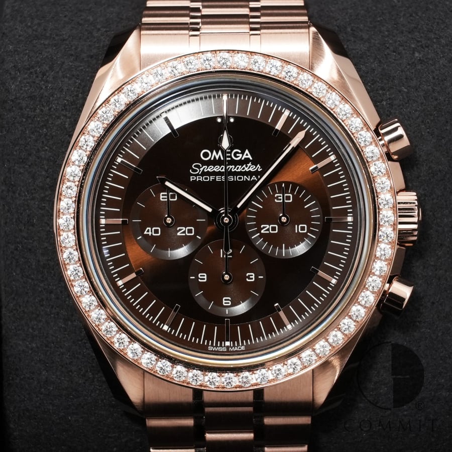 オメガ スピードマスター ムーンウォッチ プロフェッショナル Ref.310.55.42.50.13.001 セドナゴールド ブラウン文字盤 【未使用】【腕時計】【送料無料】