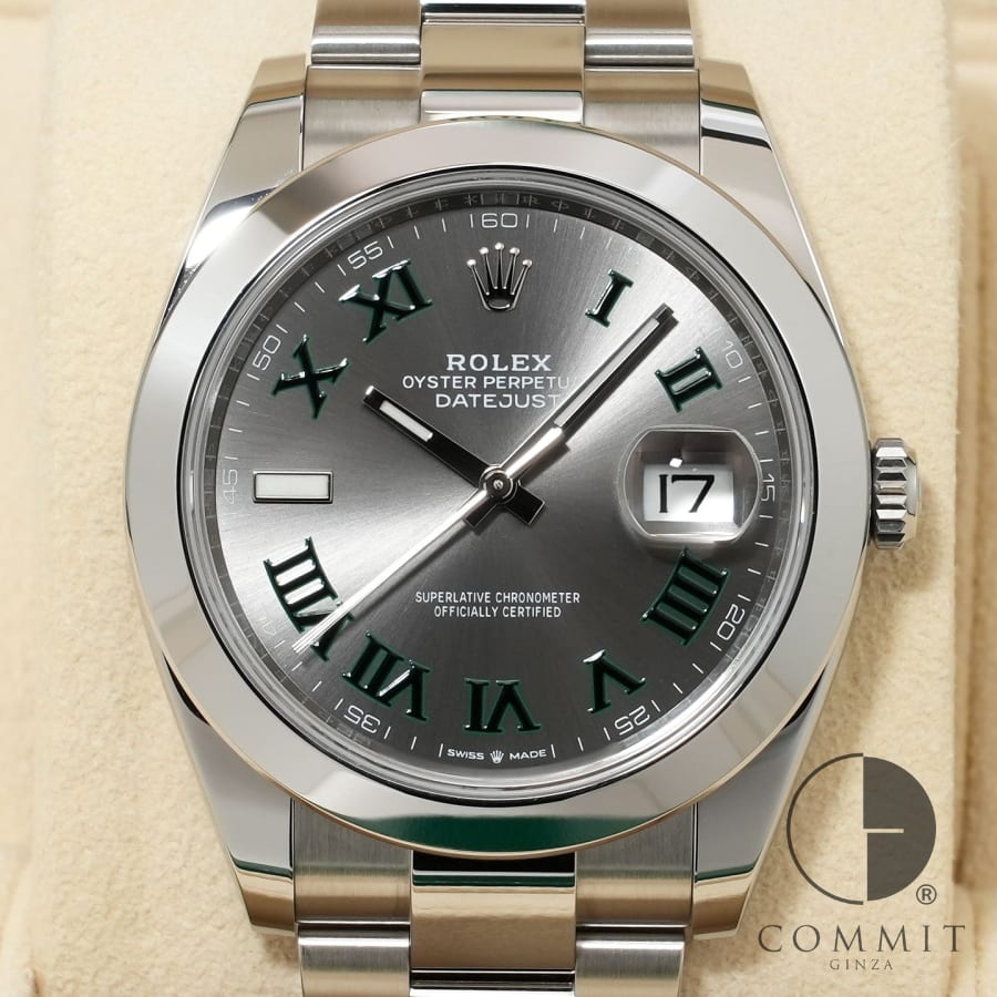 ロレックス デイトジャスト41 Ref.126300 ステンレススチール スレートローマン文字盤 オイスターブレスレット 【中古】【腕時計】【送料無料】