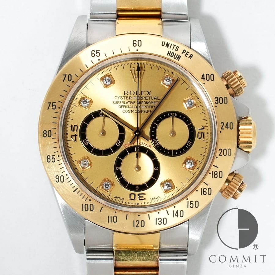 ロレックス デイトナ エルプリメロ Ref.16523G ステンレススチール/イエローゴールド シャンパン×8Pダイヤ文字盤 【中古】【腕時計】【送料無料】