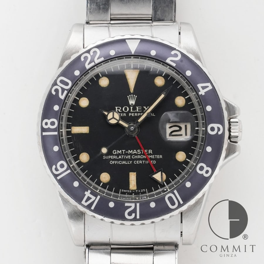 ロレックス GMTマスター Ref.1675 ステンレススチール ブラック文字盤 オイスターブレスレット 【中古】【腕時計】【送料無料】