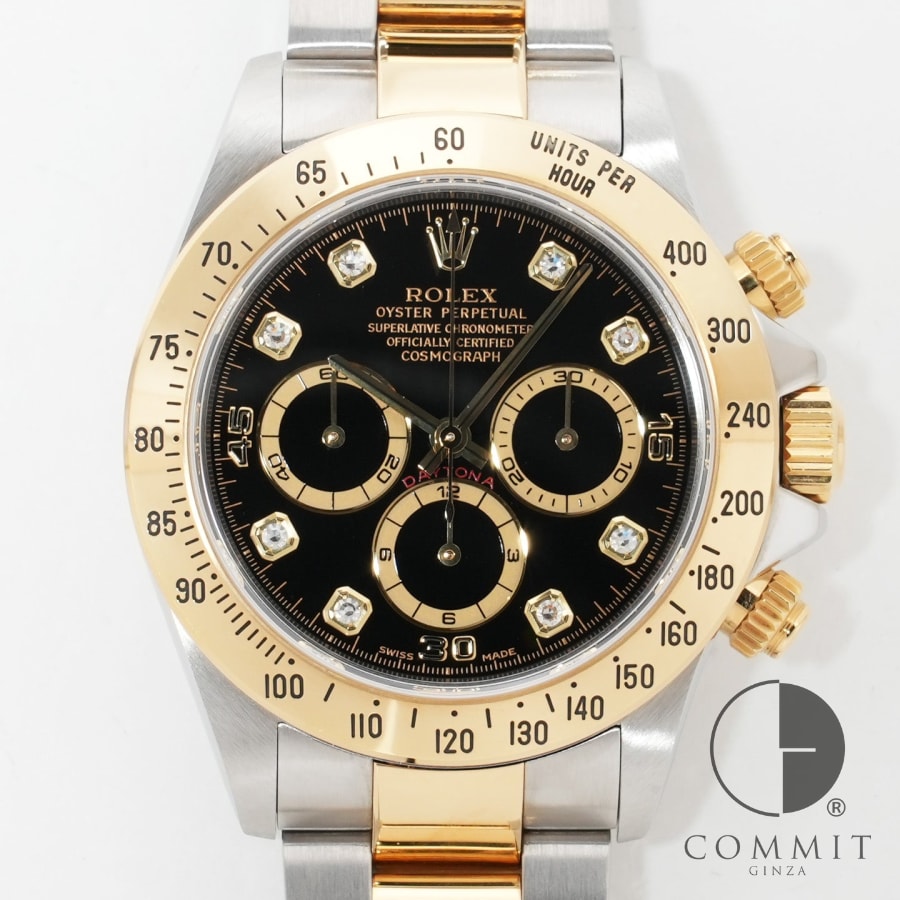 ロレックス デイトナ エルプリメロ Ref.16523G ステンレススチール/イエローゴールド ブラック文字盤 【中古】【腕時計】【送料無料】